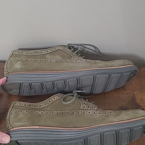 Cole Haan LUNARGRAND Olive Green Suede Wingtip Oxfords size 11.5 main image 10